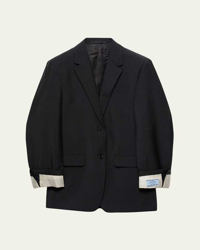 Turn-up Cuff Kid Mohair Blazer